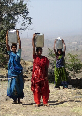 Ladies fetching water in Mandu