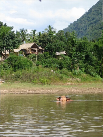 The girls' hut in Muang Ngoi, Laos
